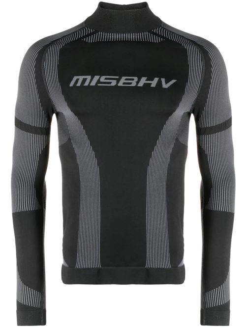 T-shirt a compressione con stampa del logo MisBHV | 231M500MUTED BLACK